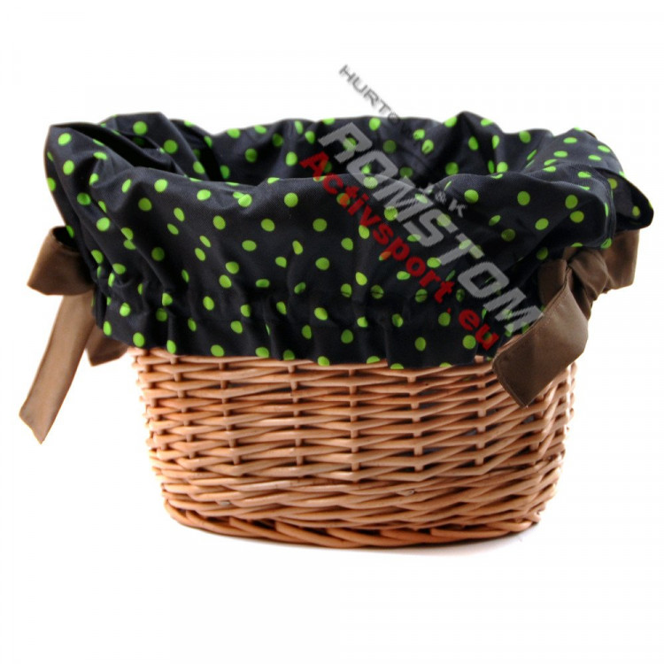 Vložka do košíka Čierny so zelenými bodkami